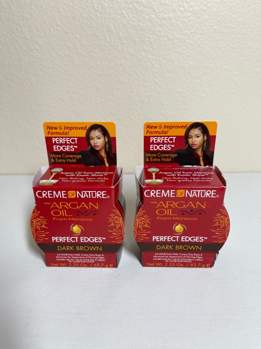 Perfect Edges Argan Oil Edge Control - Dark Brown lot of 2